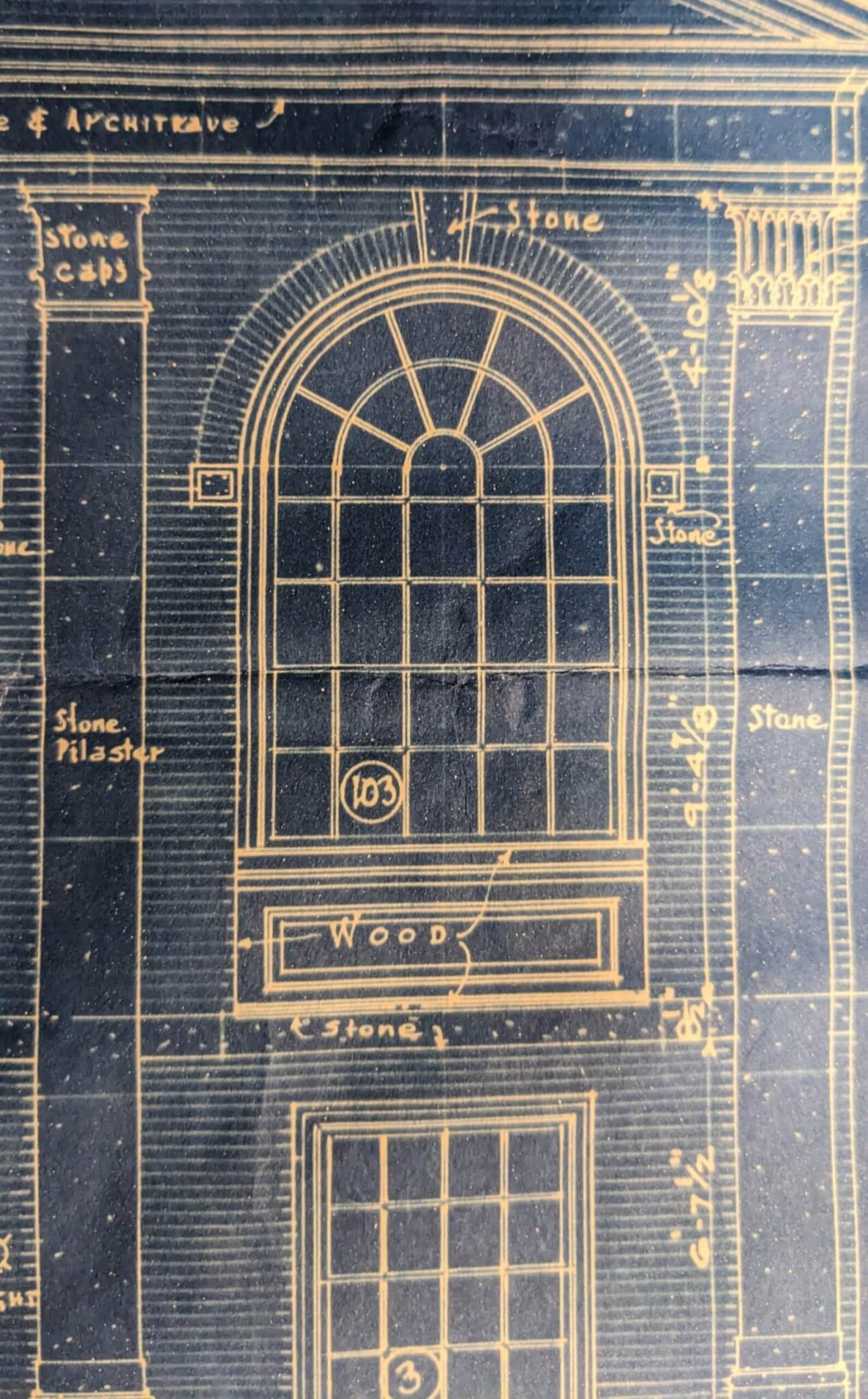 A blueprint detail of the Library window