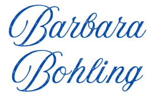 The name Barbara Bohling in blue script font