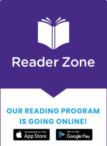 Reader Zone logo and app stores
