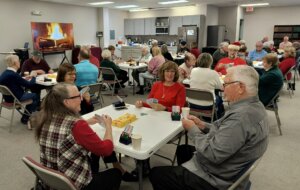 A photo of our bridge club in session.